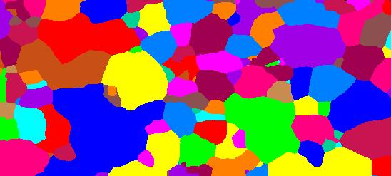 Os mapas de Unique Grain Color da condição inicial e após cada simulação por
