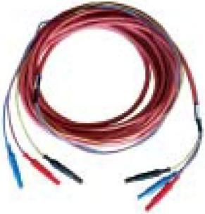 por: 1. 6 cabos de 3 condutores e isolamento em silicone, para ligação aos contatos principais. Comprimento: 38 m; secção: 1,5 mm 2.