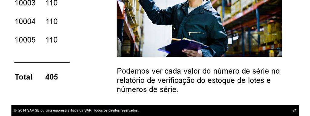 O relatório de verificação do estoque de lotes e números de série é excelente para a visualização desses custos detalhados por número de série ou lote.