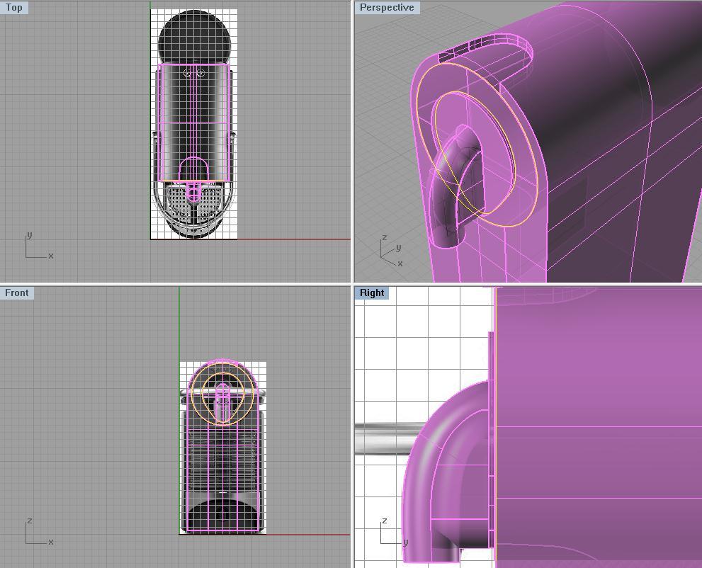 8. Utilize o EXTRUDE nas duas curvas selecionadas na imagem.