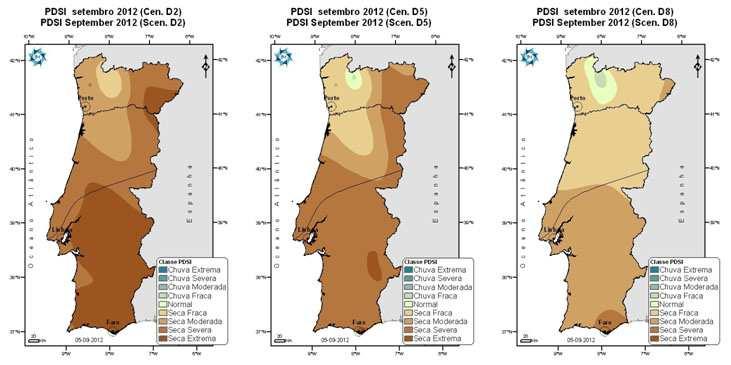 Monitorização - Observatório de Secas Cenários de evolução da situação de seca Antevisão Previsão mensal A previsão mensal do Centro Europeu de Previsão do Tempo a Médio Prazo (ECMWF) aponta valores