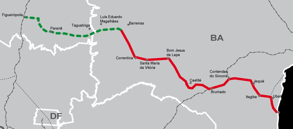 extensão: 537 km 72 % executados.