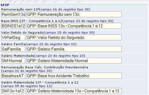 Obs.: O Nome Curto / Nome das incidências amarradas na tela acima, são apenas um exemplo, ou seja, provavelmente nem todos os clientes possuem o mesmo nome de incidência, o que importa é que cada uma