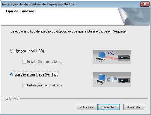 Rede sem fios Windows Instlr os ontroldores e softwre (Windows XP Home/XP Professionl/Windows Vist /Windows 7/Windows 8) 15 Antes de instlr Clique em Instlção de MFL-Pro Suite e lique em Sim se eitr