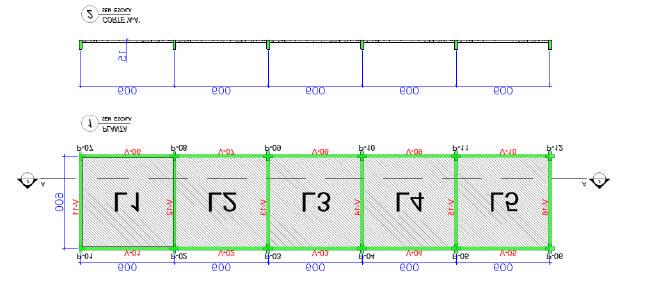 4. CARACTERIZAÇÂO DOS MATERIAIS 4.1. Materiais e execução Figura 2 Planta de forma das lajes e vigas que compõem a estrutura.
