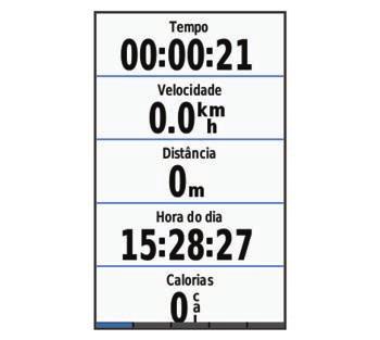 NOTA: o historial só é registado com o cronómetro em funcionamento. 4 Deslize o dedo pelo ecrã para ter acesso a ecrãs de dados adicionais.