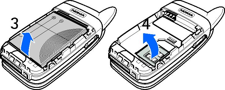 Para remover a tampa posterior do telefone, prima os botões de abertura (1) e faça deslizar a tampa posterior