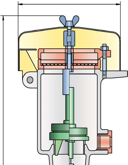 Válvula de alívio de pressão PROTEGO P/EL Ø a das válvulas de segurança convencionais à faixa de baixas pressões.