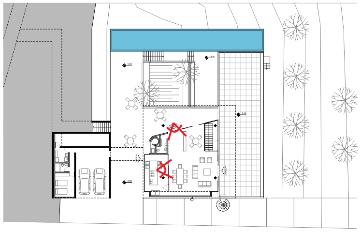 (a) Casa LE (2004), Arquitetos Associados; (b) Casa ACPO (2010), Frederico Zanelato Transposto o estar e a circulação vertical, alcança-se o corredor