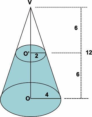 6 Um reservatório de água tem o formato de um cone circular reto O diâmetro de sua base (que está apoiada sobre o chão horizontal) é igual a m Sua altura é igual a m A partir de um instante em que o