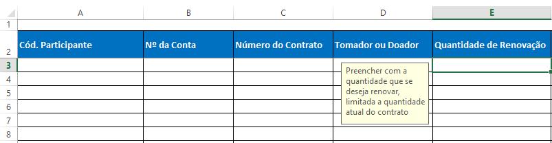 com a quantidade a se deseja renovar, limitada a