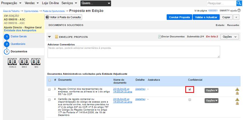 Gestão de Oportunidades Criar e Submeter Propostas Anexação de Documentos 8.