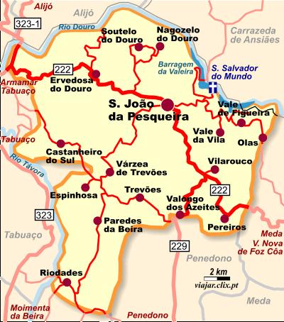 2. LOCALIZAÇÃO DA ÁREA DE ESTUDO O concelho de São João da Pesqueira pertence ao distrito de Viseu (ver Figura 2-1 e Figura 2-2) e insere-se na Região