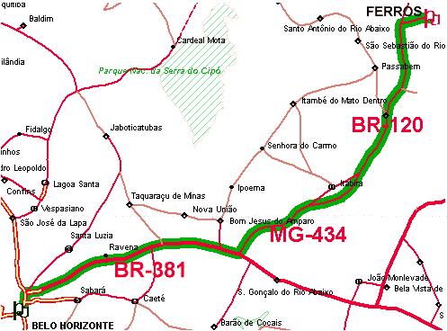 Como Chegar De Carro: Saindo de BH, pegue a BR-262 em direção à Vitória. Vire à esquerda no trevo entre Vitória e Itabira, direção Itabira.