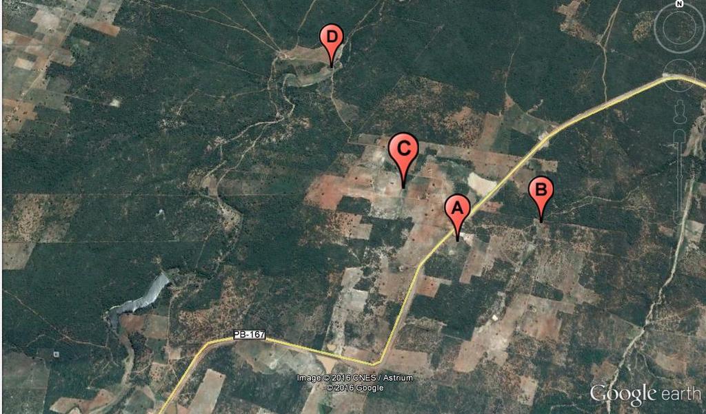 Tabela 1. Localização e profundidade dos poços da zona rural de Sossego-PB Fonte: Dados da Pesquisa.