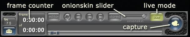 A função Onionskin permite-nos ter uma visão mais/menos nítida de cada frame, como se fosse um degradé.
