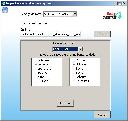 Ao terminar de ler os cartões a tela de importação que foi detalhada na seção anterior será exibida. Basta seguir os passos explicados nela.