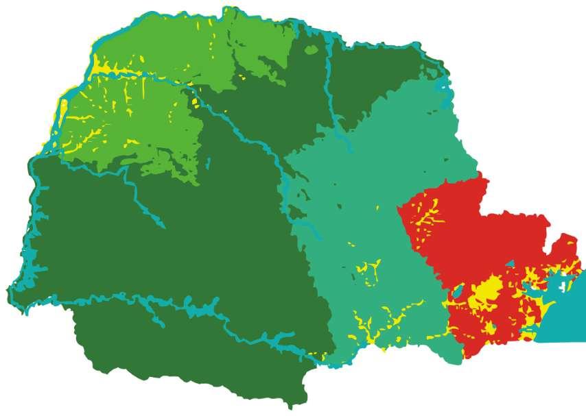 Principais divisões geológicas e geomorfológicas do Paraná Mapa