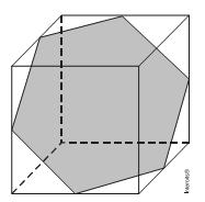 Se o volume do cubo é 16, o perímetro do hexágono é: (A) (B) 6 (C) 9 (D) 1 (E) 18 (66). As quatro faces do tetraedro ABCD são triângulos equiláteros.
