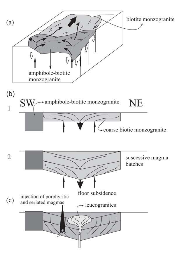 155 structure again reflecting the radial stress field induced by the leucogranite facies, with which it shows textural affinity (Oliveira et al., submitted). Fig. 14.