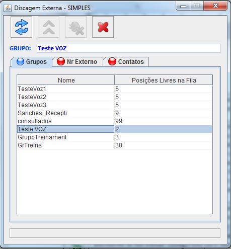 Primeiro é necessário selecionar um grupo de discagem, o Grupo informa ao sistema do onde está partindo a ligação, se não for selecionado, não é possível