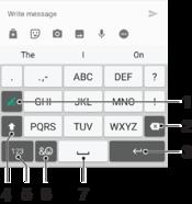 Introduzir texto com a função de escrita por gestos 1 Quando o teclado virtual é apresentado, deslize o dedo de uma letra para outra para encontrar a palavra pretendida.