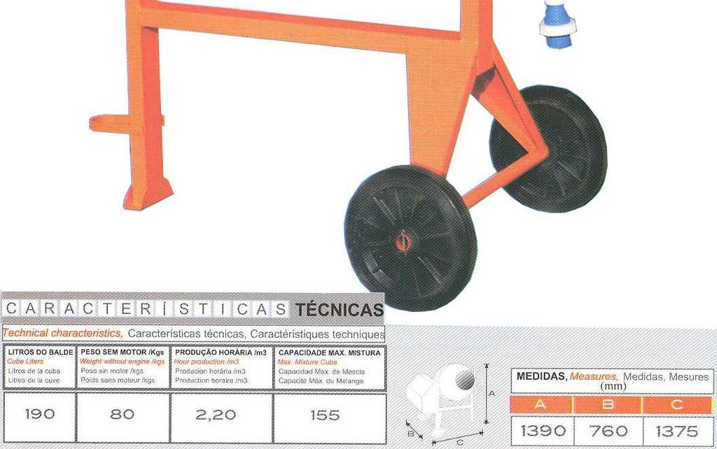 BETONEIRA SIRL BP190 MONOFASICA#$