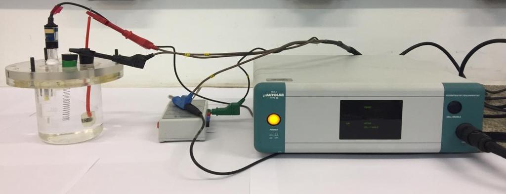 Para a polarização anódica, foi realizada uma varredura do OCP até 1V acima do OCP com uma velocidade de varredura