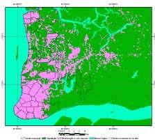 As temperaturas abaixo de 21,6 C registradas pelo sensor do satélite foram descartadas por coincidirem com as ocorrências de nuvens na imagem do ano de 2006.