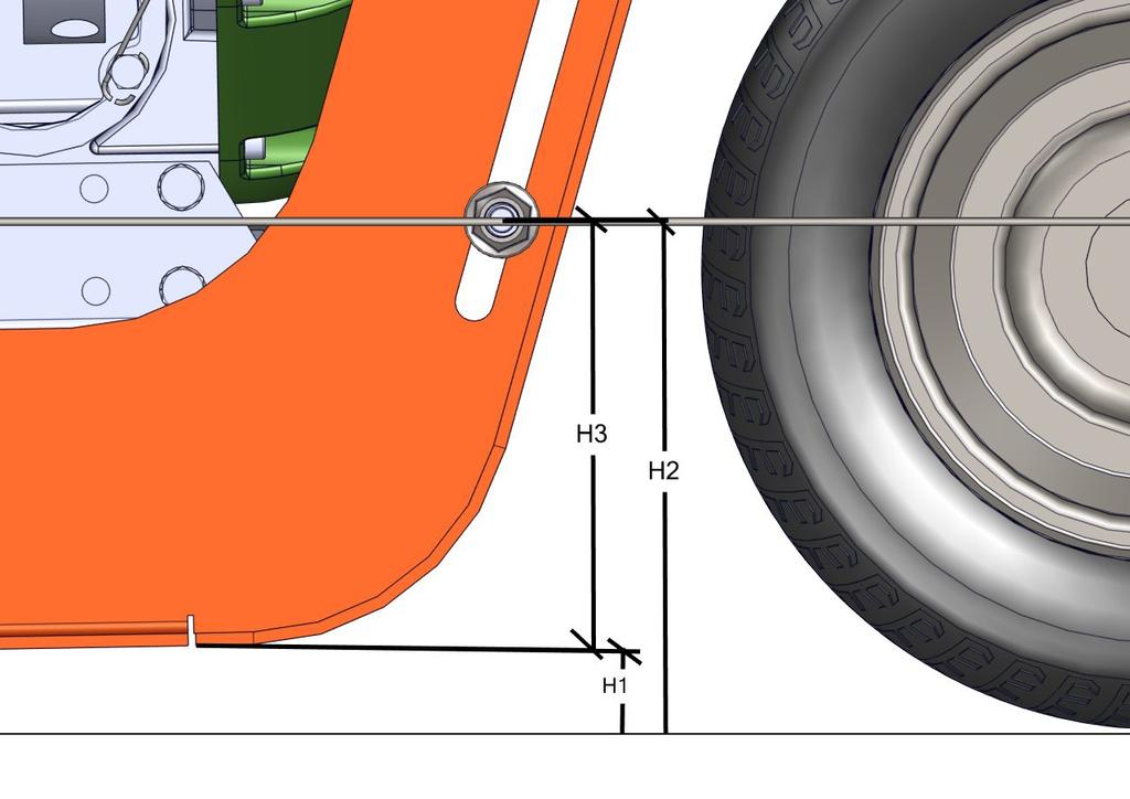 PREPARAÇÃO PRÉ-OPERAÇÃO 4º: PARA POSICIONAR A AGULHA DE ORIENTAÇÃO NO EQUIPAMENTO, O OPERADOR DEVERÁ CONSIDERAR QUE A ALTURA DA AGULHA DE ORIENTAÇÃO (H3) SERÁ A DIFERENÇA ENTRE A ALTURA DA LINHA (H2)