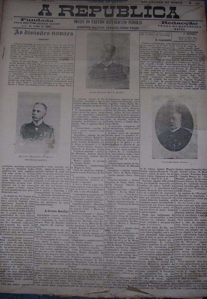 Imagem 3: Terceira imagem publicada ( 12/05/1903) no A República. Reprodução por Tamires Oliveira A imagem ilustrada acima é da mesma edição da foto anterior, trata-se da segunda página do jornal.