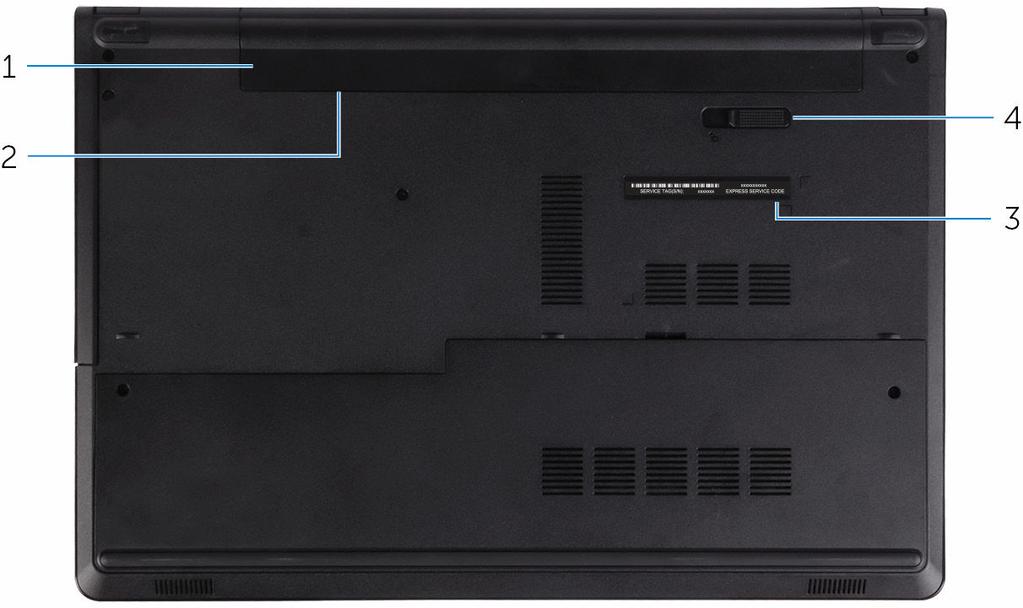 Voltar 1 Bateria Fornece energia ao computador. Permite o funcionamento do computador sem conectá-lo a uma tomada elétrica por um período de tempo limitado.