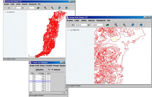 FIGURA 5.6 - Visualização de um dado de altimetria no formato GeoBR/GML. 5.4 Visualizando Dados Geográficos com Scale Vector Graphics (SVG) Com a recente explosão de tecnologias de Internet, a visualização de mapas na Web tem crescido exponencialmente.