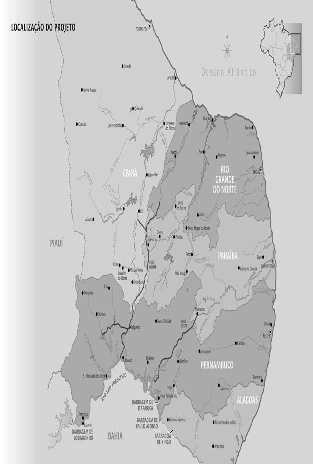 171 Figura 2. Localização dos Canais dos Eixos de Integração de bacias do PISF. Fonte: BRASIL, 2004.