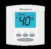 Condicionamento de ar Termostatos de Construção O Termostato de Construção Braeburn 165 é um termóstato apenas de calor que mantém um ponto de fixo de 65 F (18,3 C).