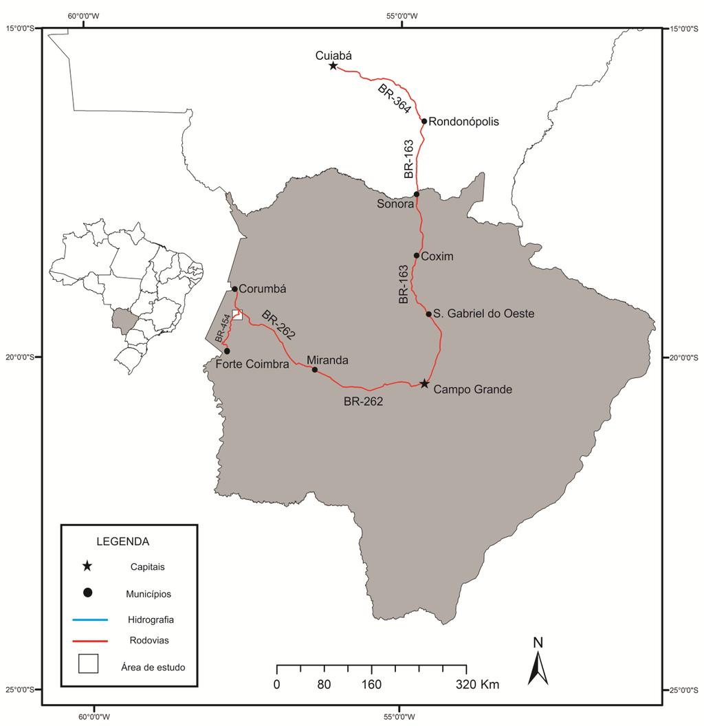 Figura I.1. Mapa de vias de acesso à área de estudo.