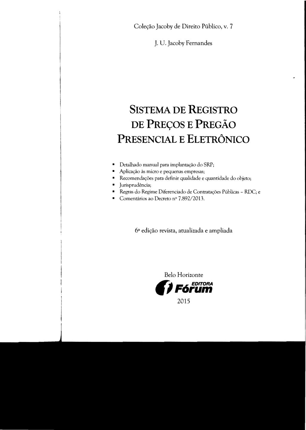 Coleção Jacoby de Direito Público, v. 7 J. U.