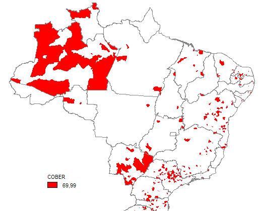 Couverture vaccinal contre la grippe de < 70% 2004: 286 communes