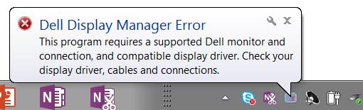 Solução de problemas Se o DDM não pode trabalhar com seu monitor, DDM mostra abaixo do ícone na bandeja de notificação. Clique no ícone, DDM mostra uma mensagem de erro mais detalhada.