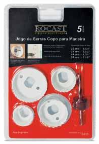 com 5 peças Conteúdo 4 serras + 1 suporte das Serras 32-38 - 44-54 97,0003 139,00 Kit com 15 Peças Aplicação: madeiras, aglomerados, paredes de gesso (Dry Wall) e