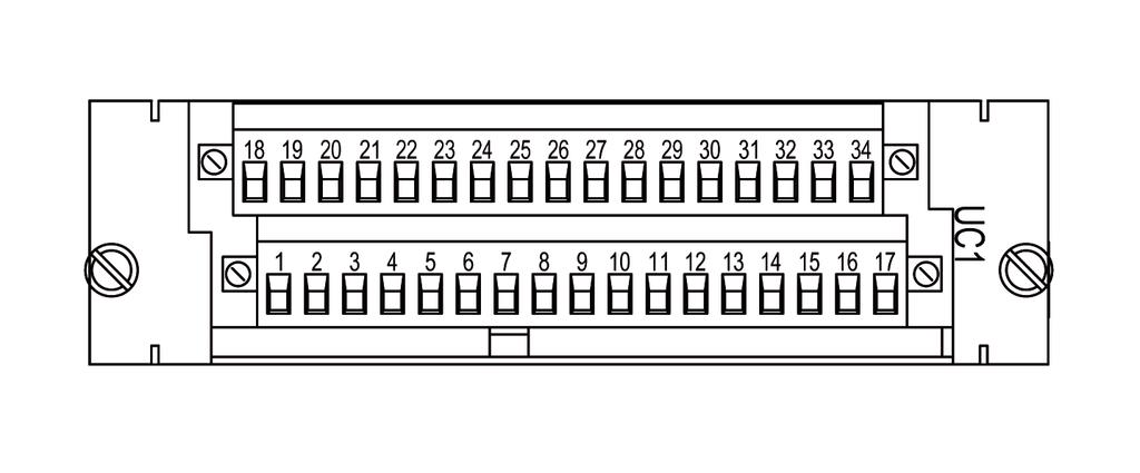 12 Dados técnicos 12.2.10 Placa UC Entrada Entradas Terminal Saída Tipo de contato* Saídas Terminal E1 UC1-X1:11-13 A1 NO UC1-X1:01-02 E2 UC1-X1:12-13 A2 NO UC1-X1:03-04 E3 UC1-X1:33-34 A3 NO