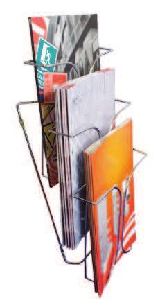 Chromed metal leaflet dispenser.