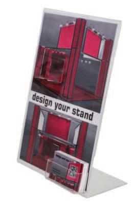 Leaflet Dispenser L-Display A3 with Leaflet A6 L-Display A4 with Leaflet A6 L-Display A3 mit A6 Prospekthalter für Werbung. Farbe: transparent. Material: Acryl.