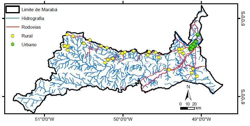 Figura 9: Mapa da distribuição de registros de LTA por zona no