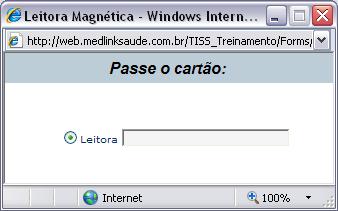 PASSANDO O CARTÃO Após seleção d operção ser relizd, precerá um nov jnel como ilustrd ixo: Psse o crtão n leitor conforme indicdo.