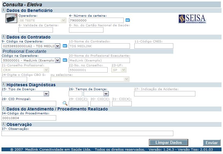 Prossig com o preenchimento dos ddos conforme operção seleciond.