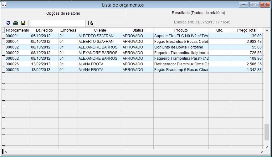 8. Orçamento com resumo de status O orçamento com resumo de status exibe em que situação está um determinado orçamento, se ele está aprovado, reprovado ou pendente. 8.1.