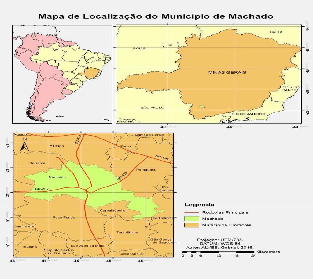 132 Figura 1: Localização da Area Metodologia A execução desse trabalho será constituído de análises mineralógicas, químicas e geotécnicas dos diversos tipos de solos da área de estudo.