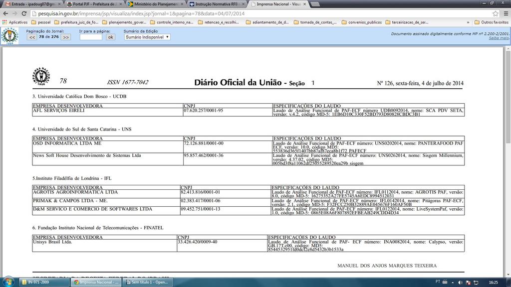 Instrução Normativa RFB nº 1.