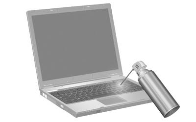 5 Limpeza do TouchPad e do teclado Oleosidade e sujeira no TouchPad podem fazer com que o cursor fique saltando na tela.